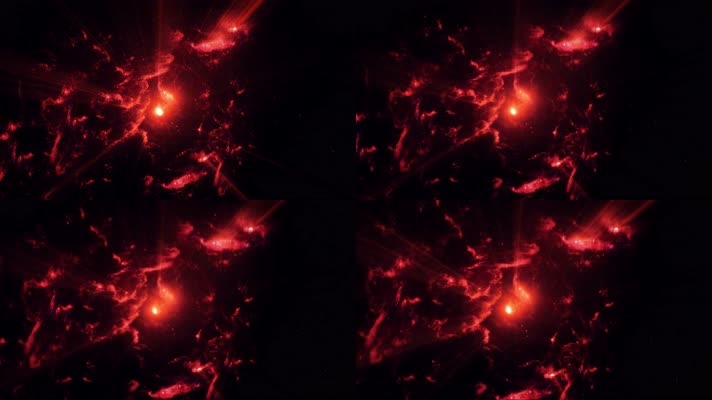 红色星云与光线背景视频素材