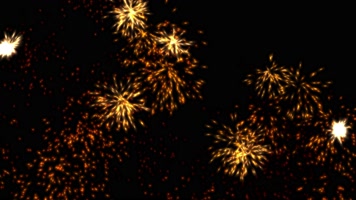 金色快速爆炸的烟花