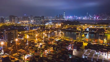 海湾港口集装箱轮船物流