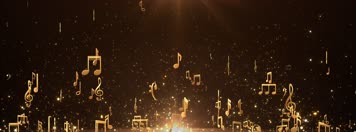 三维黄金音符粒子上升02