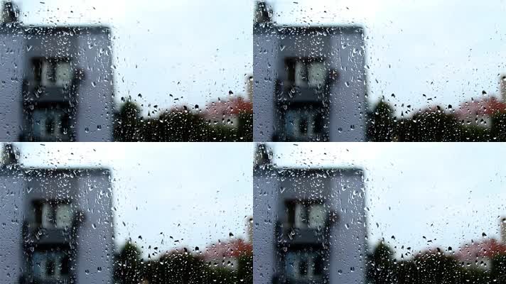 玻璃窗户雨滴