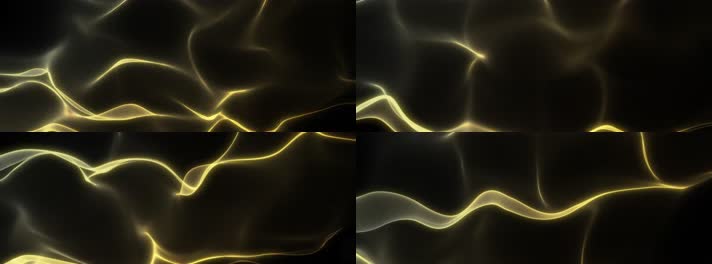 4K金色波浪线条粒子运动视频背景