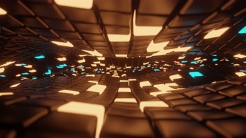 无限金色立方空间穿梭