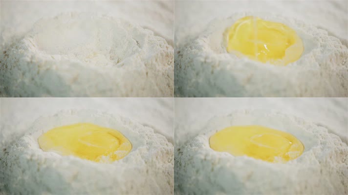 鸡蛋落下面粉