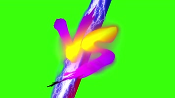 4K擂台比武比赛VS标志闪电绿屏抠像