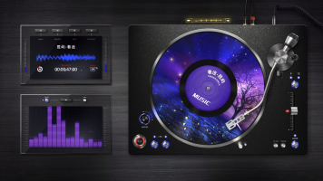 创意复古DJ动感音乐留声机唱片音频可视化