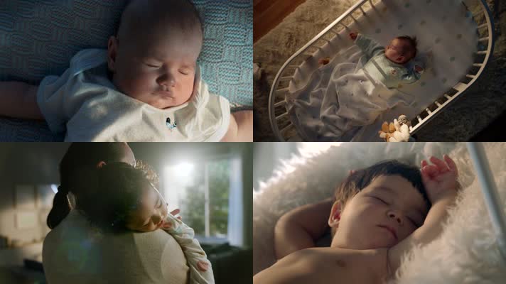 可爱婴儿多角度特写镜头母婴宝宝