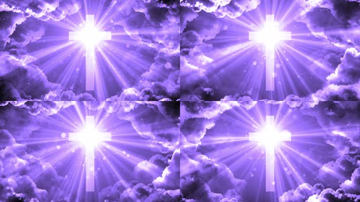 十字架 天堂光芒 大气天空  