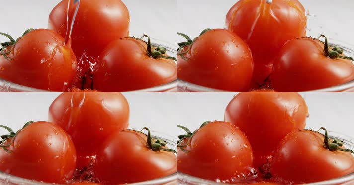 新鲜西红柿 冲洗西红柿 