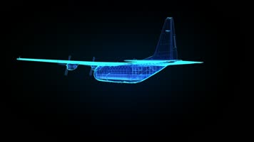 飞机客机全息图