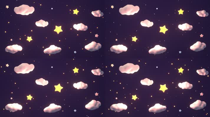卡通三维夜空星星