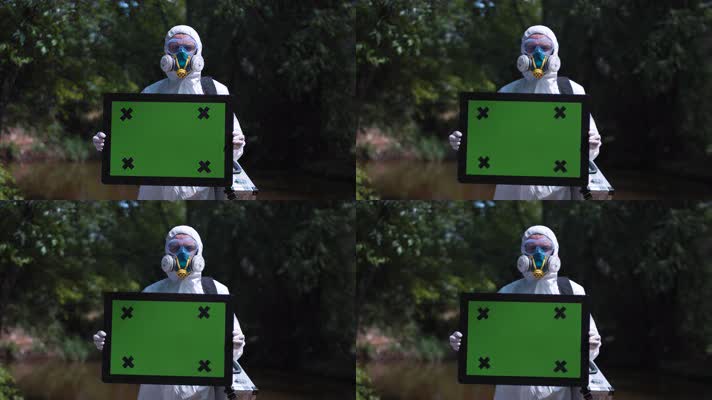 卫生防疫 环境检测 病菌检查 绿屏字幕板 4K
