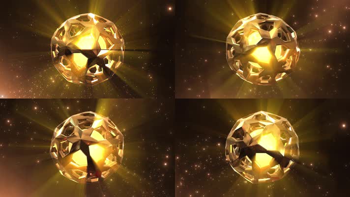 金色五角心光球