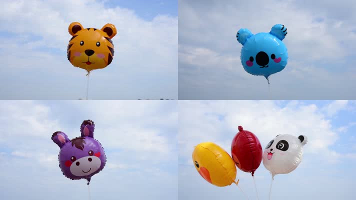 卡通头像气球儿童快乐童年