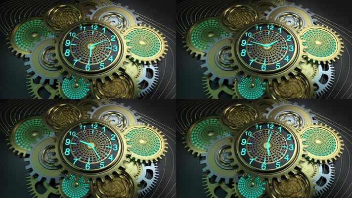 3D齿轮钟表动画视频素材