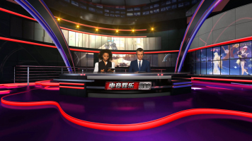 3D震撼娱乐电竞游戏虚拟直播间新闻演播室