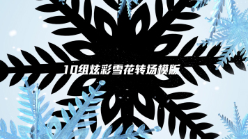 10组炫彩雪花转场过渡雪花飞散背景