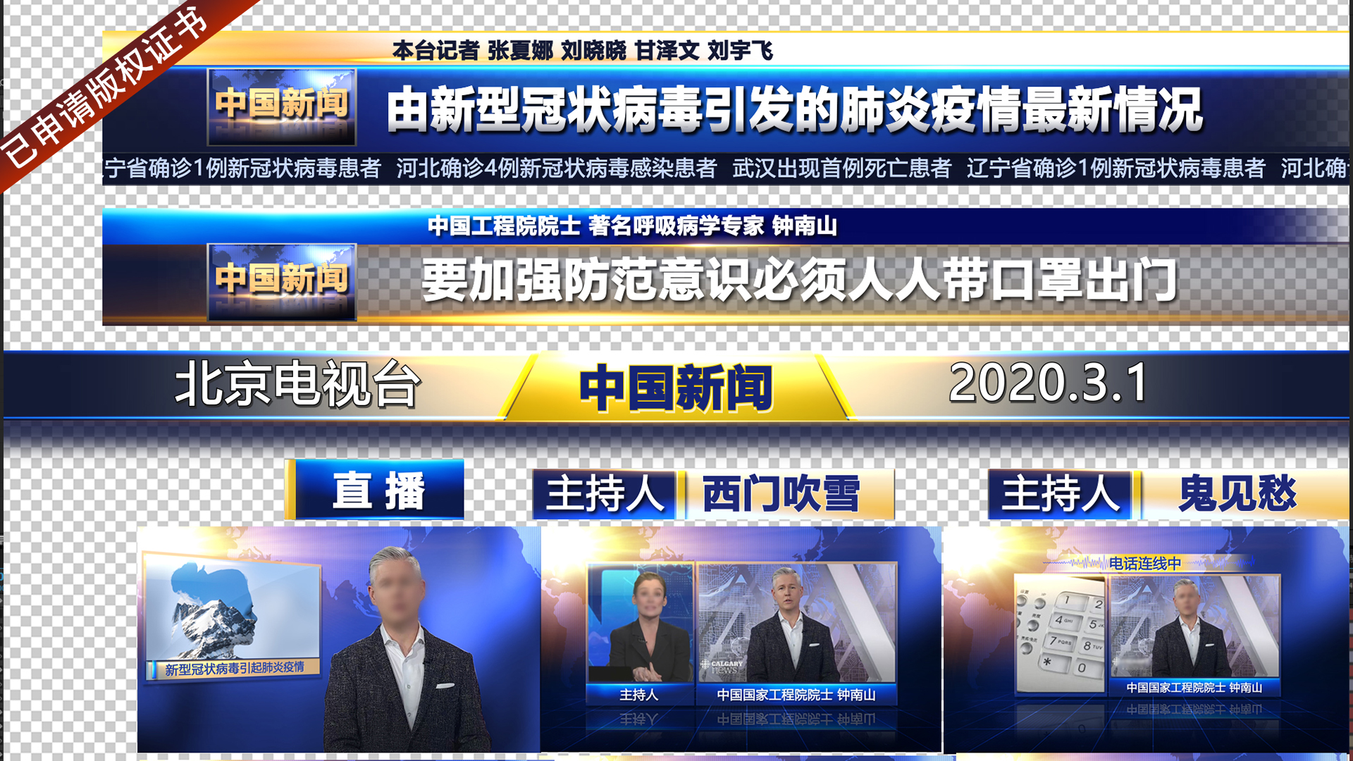 全套新闻栏目字幕视窗包装