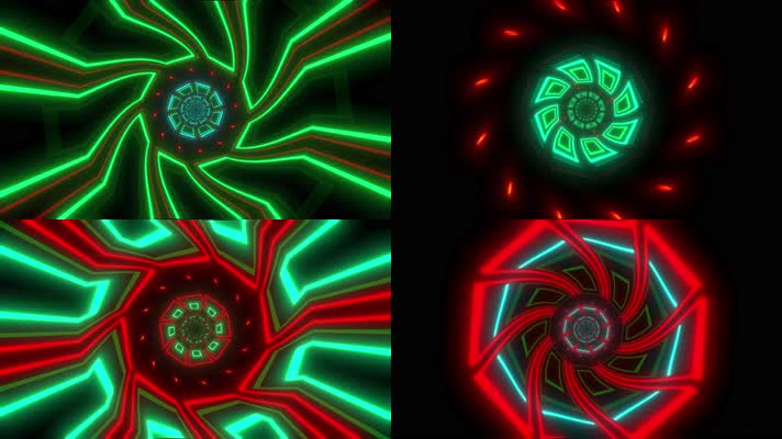 霓虹闪烁隧道穿梭