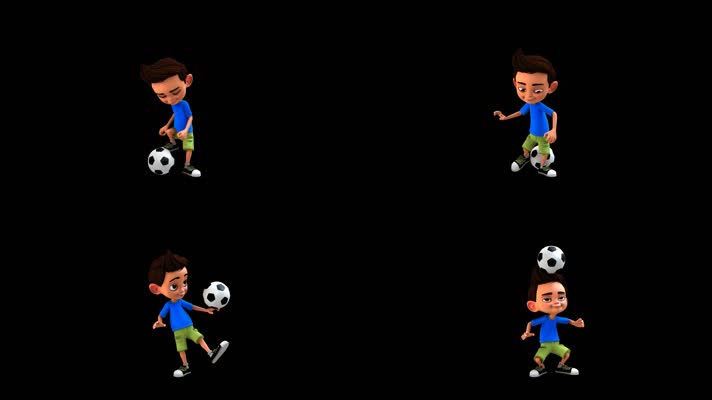 足球小子卡通动画带透明通道