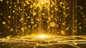 4K金色粒子瀑布浪漫回忆怀旧歌舞演出舞台