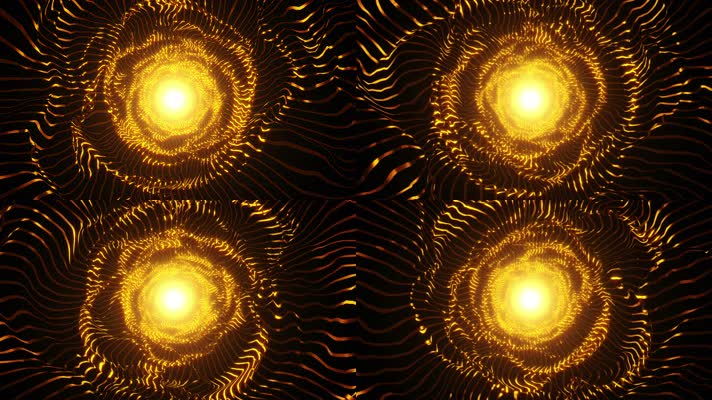 金色抽象发光隧道动画背景视频