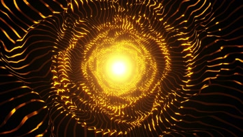 金色抽象发光隧道动画背景视频