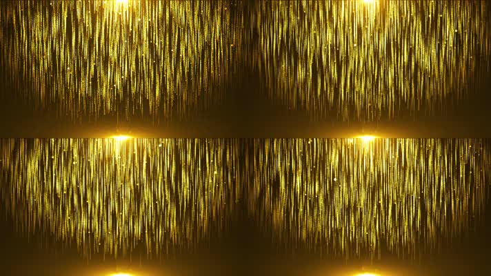 4k金色粒子瀑布下落舞台幕布