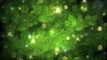 松树粒子雪花背景