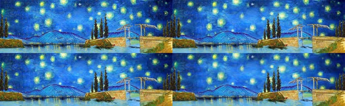 4K油画星空梦幻村庄