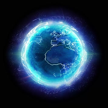 4K蓝色地球科技地球