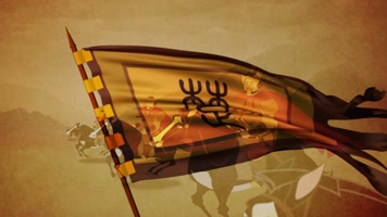 动画 战国时期 楚国战争 旗帜 视频素材