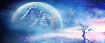 唯美圆月LED大屏背景