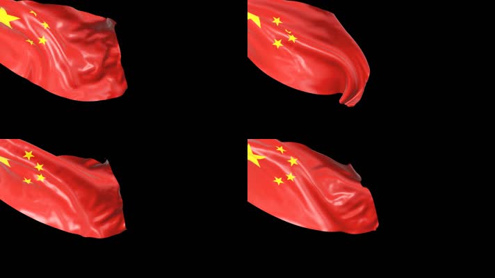 五星红旗飘扬通道素材