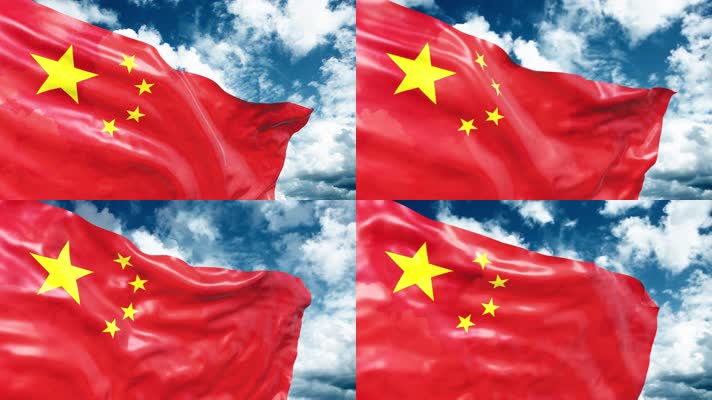 蓝天五星红旗飘扬