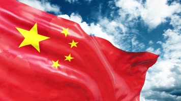 蓝天五星红旗飘扬