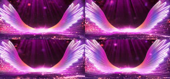 唯美梦幻的翅膀LED大屏背景