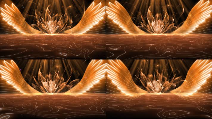 唯美梦幻的翅膀LED大屏背景