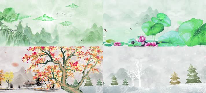 春夏秋冬LED视频背景