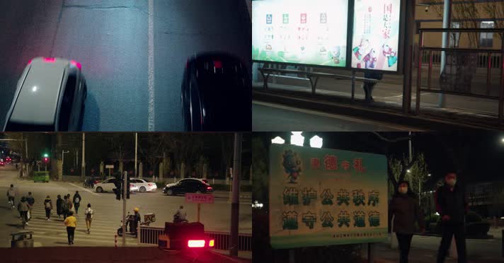 【原创】4K城市夜晚车流行人