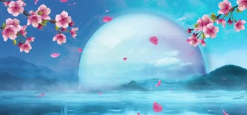 唯美中秋LED大屏背景