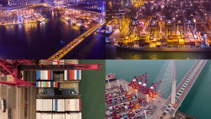 轮船码头集装箱运输物流