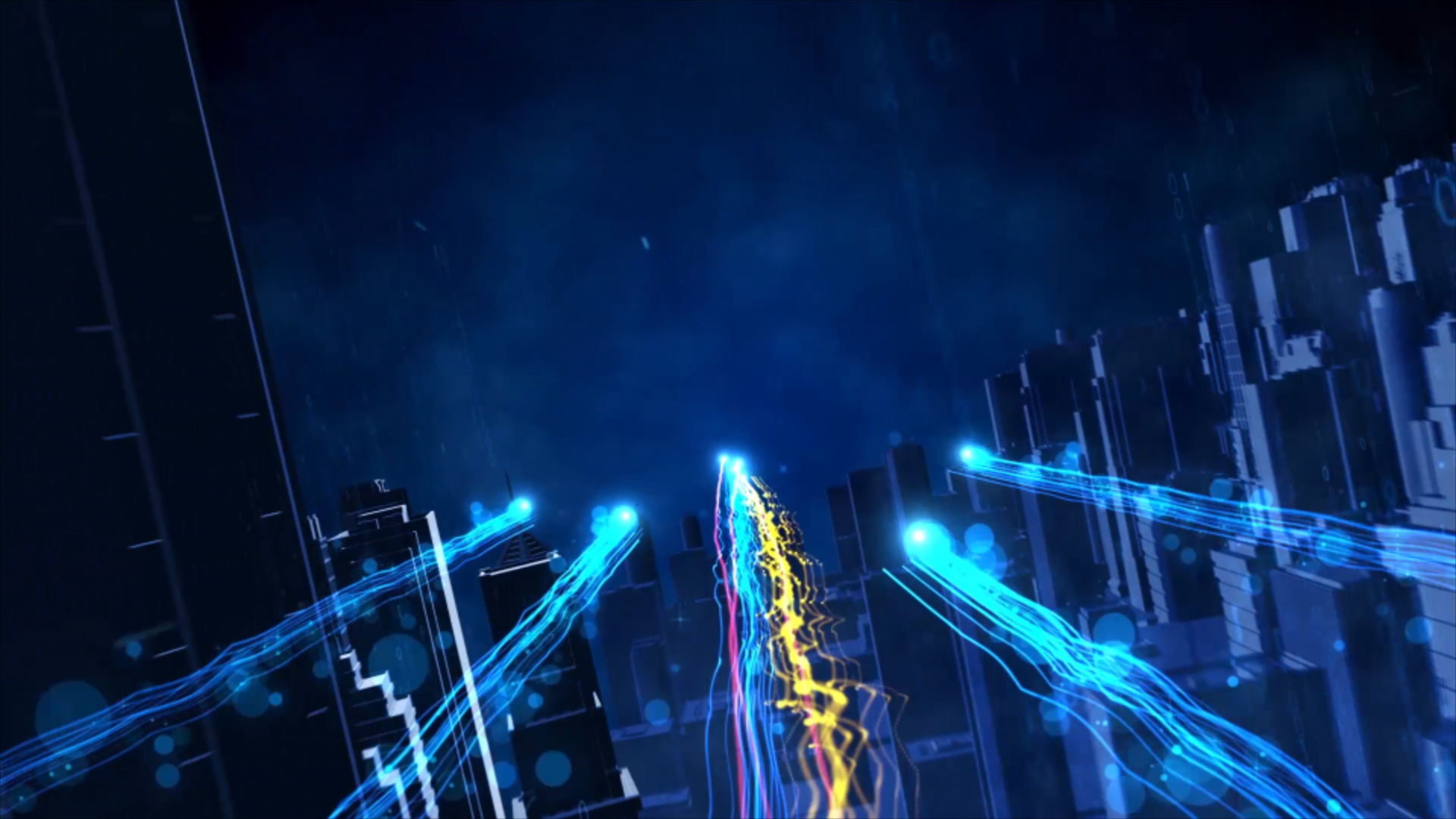 大气蓝色科技粒子光线宣传片头ae模板