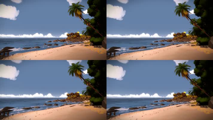 3D卡通风夏威夷岛