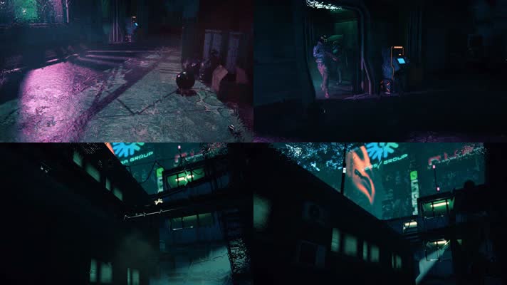 赛博朋克未来科幻街头城市