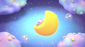 卡通小白兔睡觉