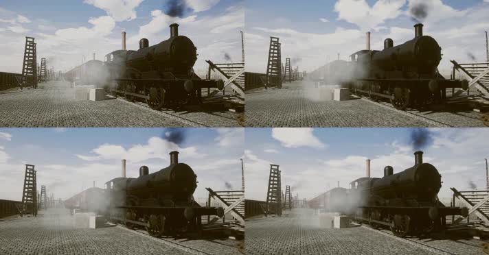 电影级3D蒸汽火车车站场景