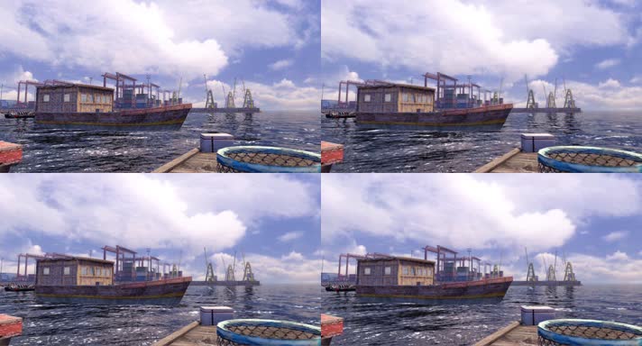3D码头渔船场景