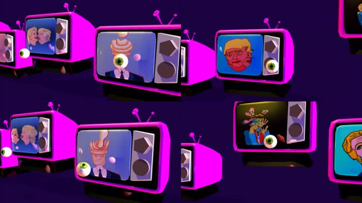 酒吧复古电视机创意VJ背景