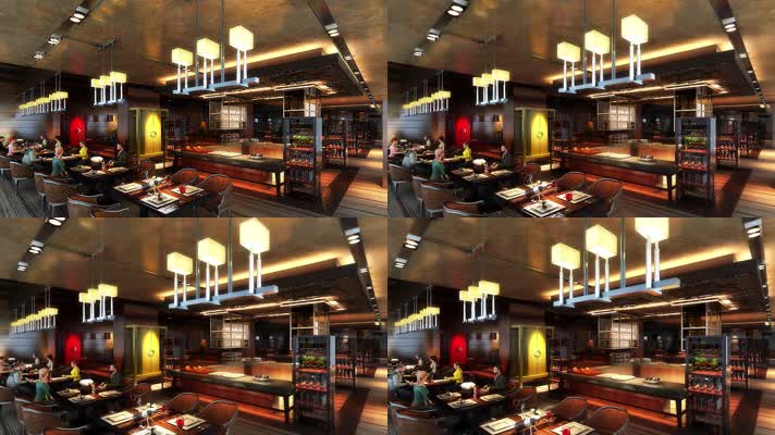 三维 场景 虚拟 中式 餐厅 有机 素食